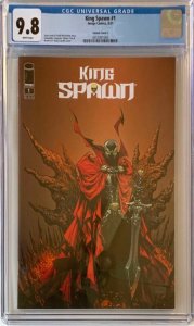 KING SPAWN #1 GREG CAPULLO VARIANT COVER CGC 9.8 GORGEOUS SLAB WHITE PAGES.