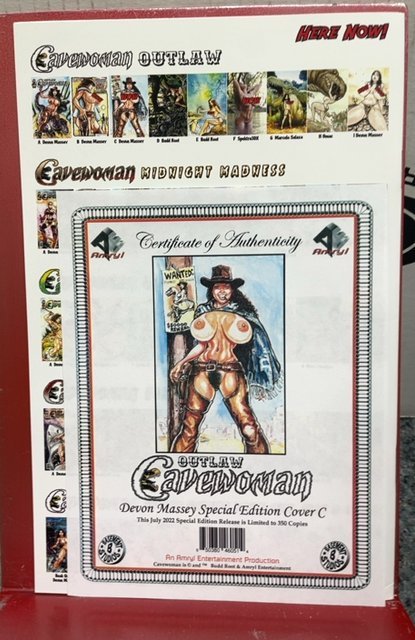 Outlaw cavewoman, Devon Massey, special edition cover C