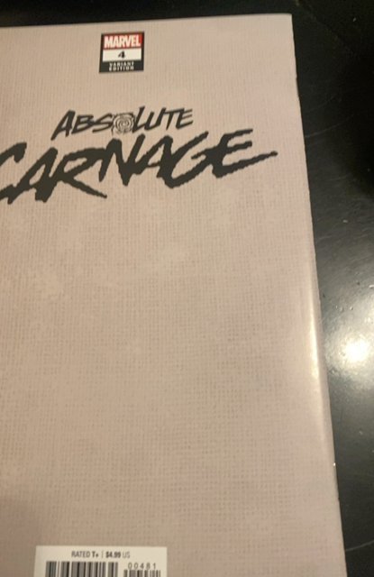 ABSOLUTE CARNAGE #4 1:100 RYAN STEGMAN VIRGIN VARIANT VF/NM MARVEL COMICS 2019