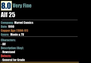 Alf 25 (1990) VF 8.0 Copper Age Marvel Comics Newstand