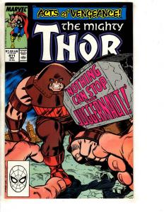 Mighty Thor # 411 NM- Marvel Comic Book New Warriors Avengers Hulk  DB13