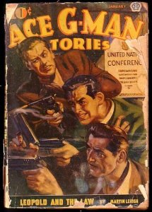 ACE G-MAN STORIES-1944 JAN-GUN FIGHT COVER FR