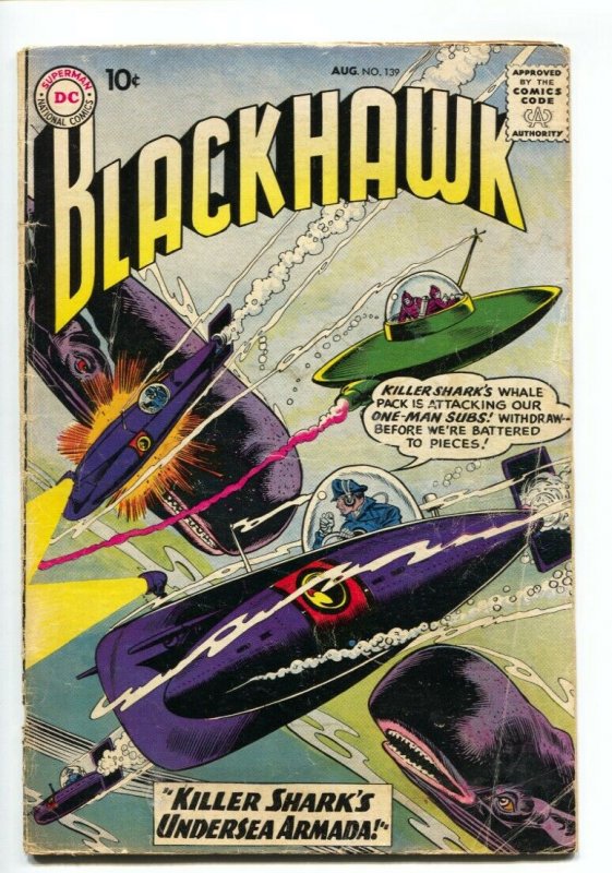 Blackhawk #139 1959- Killer Shark's Armada- DC Silver Age G/VG