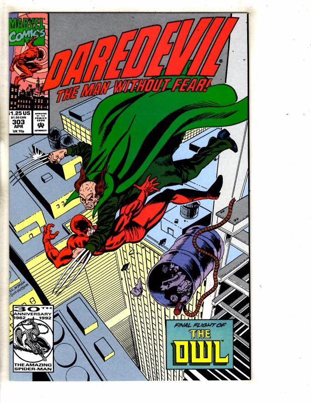 Lot Of 7 Daredevil Marvel Comic Books #309 300 302 303 304 305 308 Defenders RM3