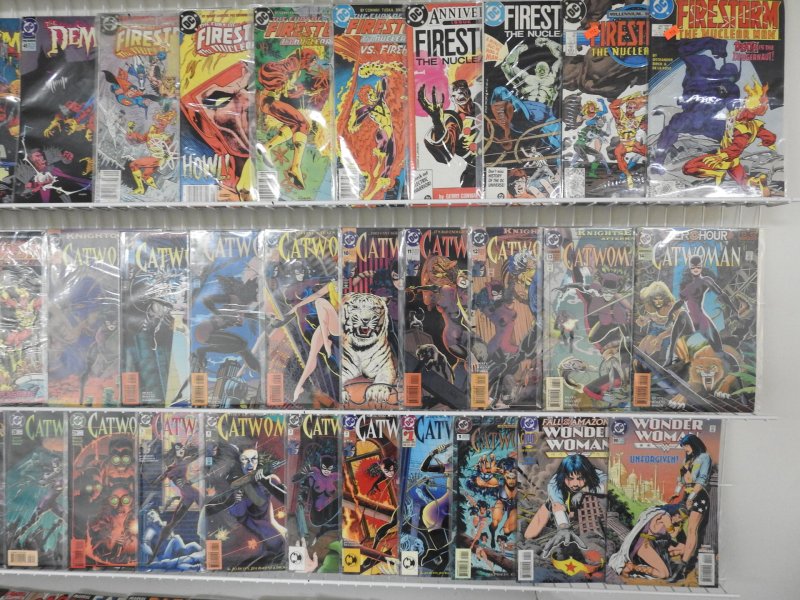 Huge Lot of 180+ Comics W/ Captain America, Wonder Woman, Firestorm Avg VF- Con.