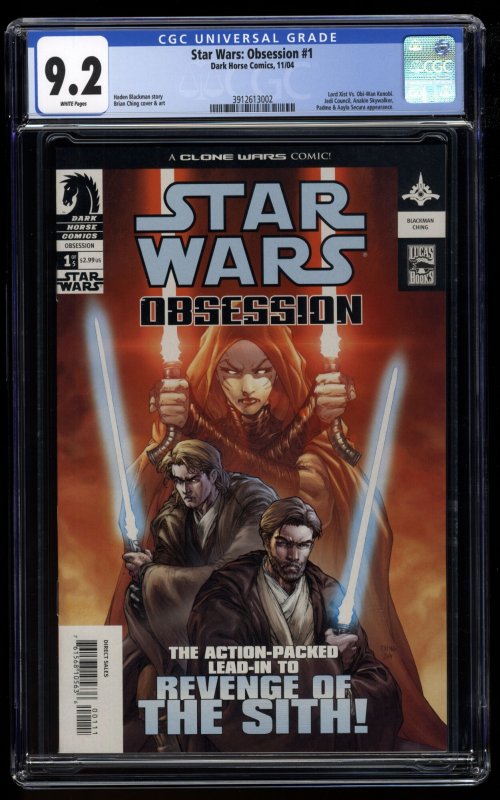 Star Wars: Obsession #1 CGC NM- 9.2 White Pages