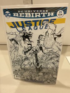Justice League #25  2017  Nick Bradshaw B&W Variant! 9.0 (our highest grade)