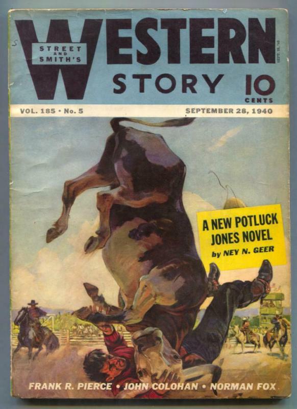 Western Story Pulp September 28 1940- Potluck Jones VG