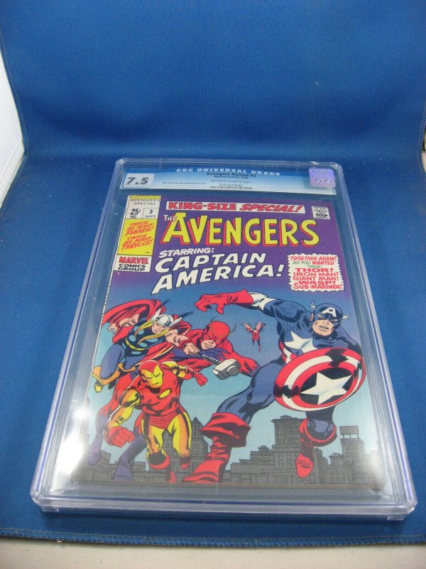 AVENGERS KING SIZE SPECIAL 3 CGC 7.5 CAPTAIN AMERICA MARVEL 1969