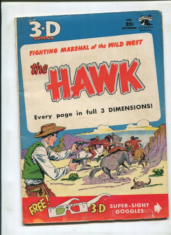 3-D COMICS THE HAWK #1 (4.5) NO GLASSES