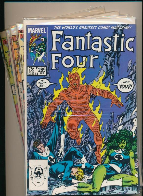 MARVEL LOT of 5-FANTASTIC FOUR #289-290, 292-294  (1985/'86) F/VF (PJ107)