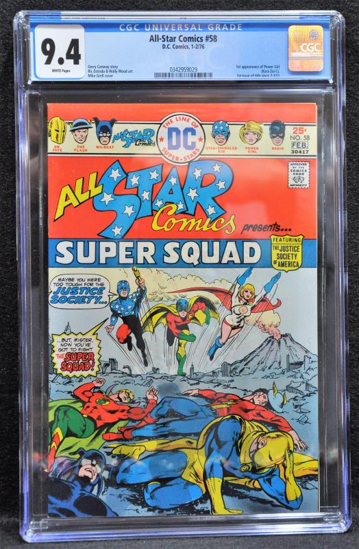 All-Star Comics #58 1976 CGC 9.4 White Pages 1st Power Girl Key Comic