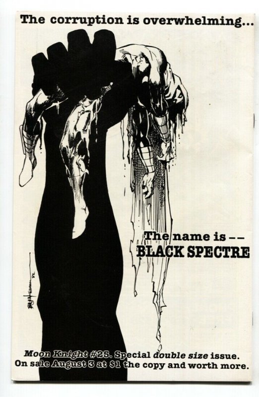 Moon Knight #24 Cover art by Bill Sienkiewicz 1983 Marvel