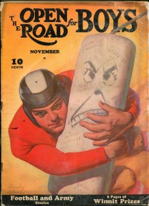 OPEN ROAD FOR BOYS 11/1940-FOOTBALL STANLEY LELAND-PULP FICTION-PHOTO COVER-fr