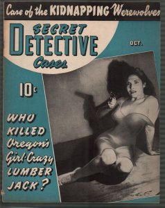 Secret Detective Cases10/1942-gun moll-werewolf-bloody horror-pulp crime-gun-FN+