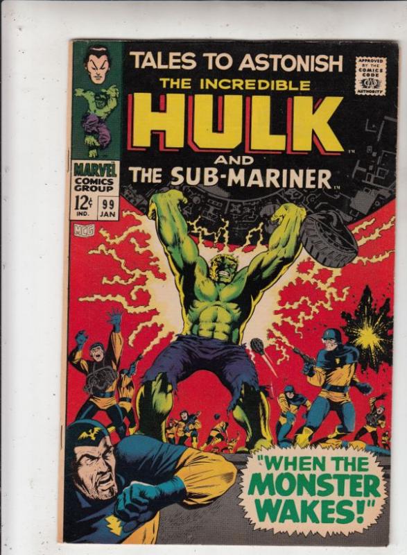 Tales to Astonish #99 (Jan-68) VF+ High-Grade Incredible Hulk, Namor