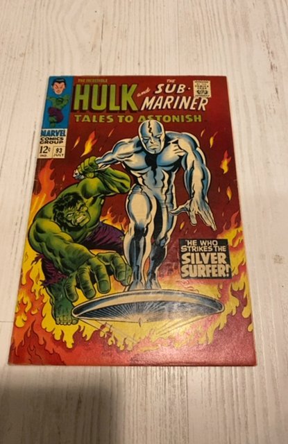 Tales to Astonish #92 -)silver surfer vs the Hulk good color solid fn++