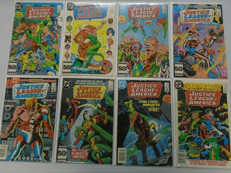 Justice League lot 31 diff 75c covers from #221-260 avg 6.0 FN (1983-87)