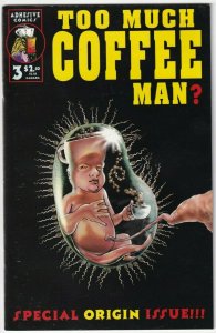 Too Much Coffee Man #3 Third Printing January 1996 Adhesive Comics