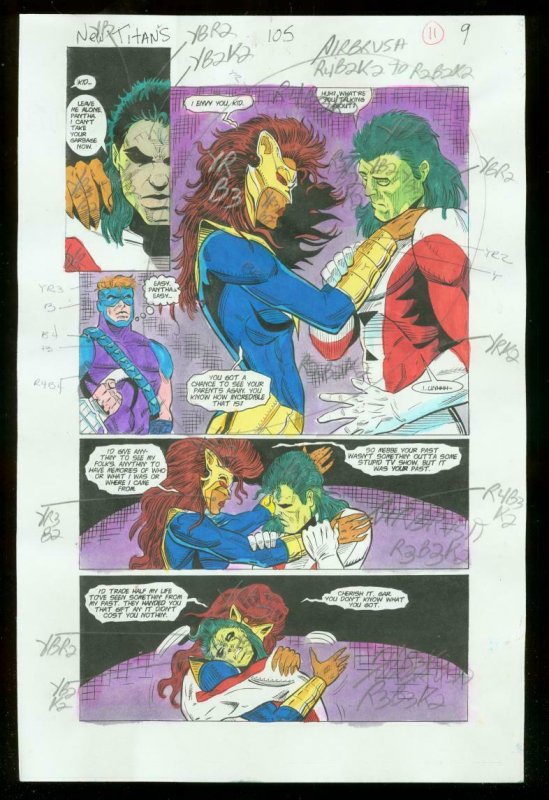 NEW TITANS #105 PRODUCTION ART DC COLOR GUIDE 