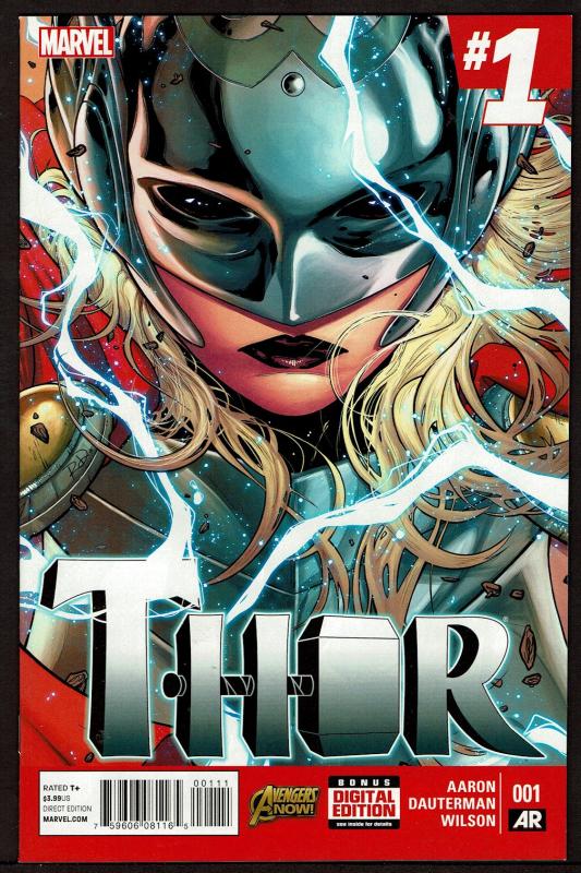 Thor #1 Female Thor, 1st Print (Dec 2014 Marvel)  9.4 NM