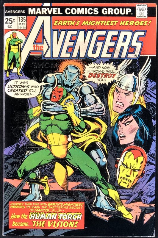 The Avengers #135 (1975) VF Origin of Vision