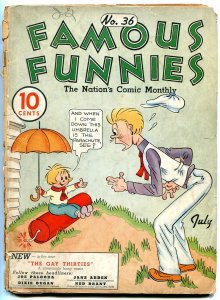 Famous Funnies #36 1937- Buck Rogers- Early Comic- Alley Oop LOW GRADE