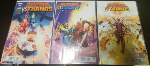 3PC DEADPOOL VS THANOS LOT (8.0) #1,3,4!! 2015 