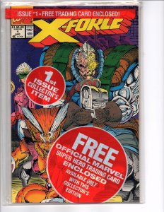 Marvel Comics X-Force Vol. 1 #1 Bagged w/Cable Card + Unbagged Rob Liefeld