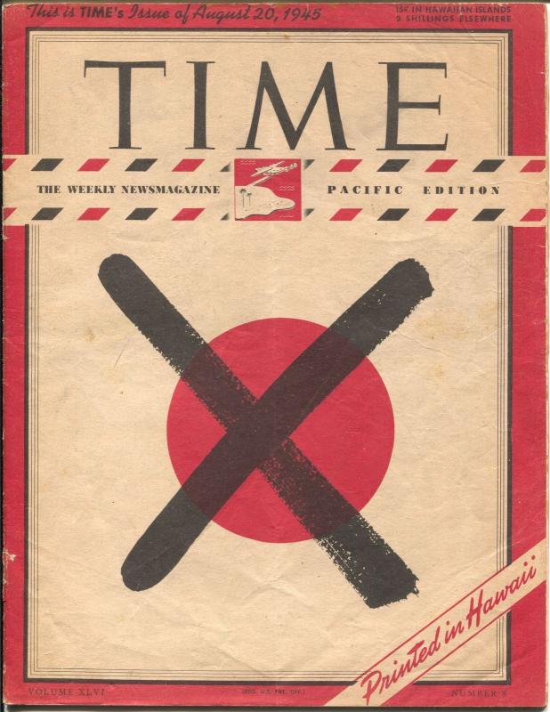 Time Pacific Edition 8/20/1945-Stop Japan cover-Hirohito-Gen MacArthur-WWII-VG