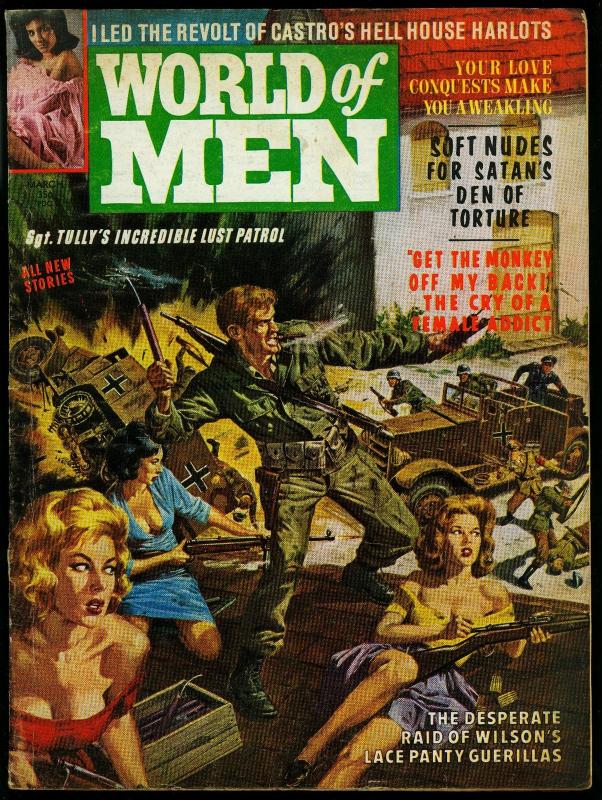 World of Men Pulp Magazine #2 March 1963- Norman Saunders art- FN-