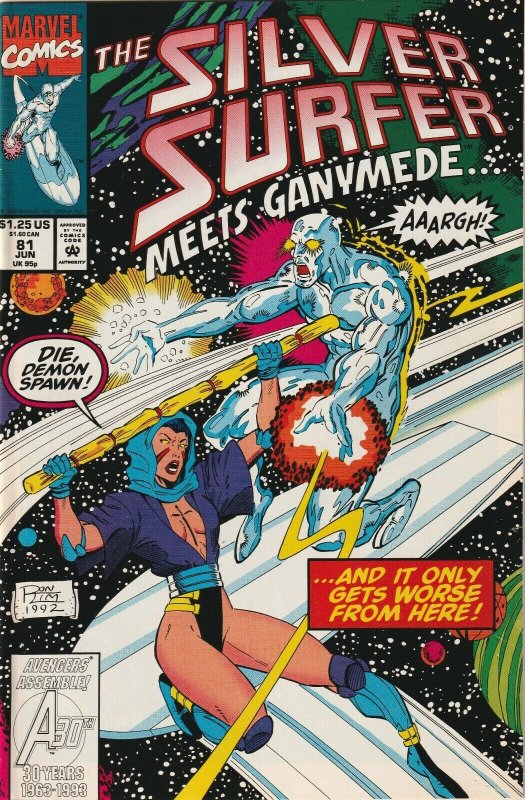 Silver Surfer # 81 Cover A NM- Marvel 1993 1st Cameo Appearance Of Tyrant [F7] 