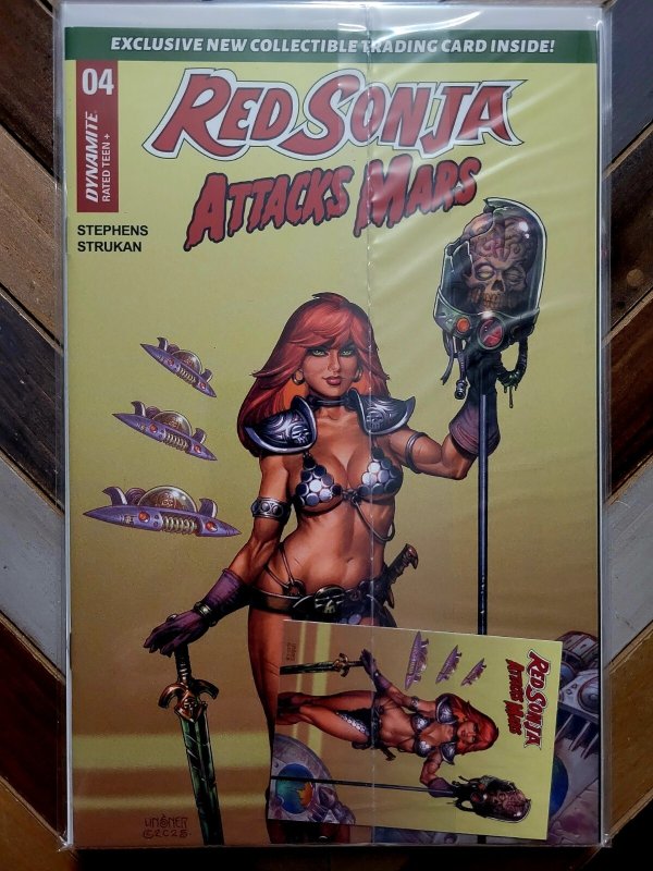 RED SONJA ATTACKS MARS #1-4 + Ashcan + Trading Cards (2025) LINSNER! Polybag NEW