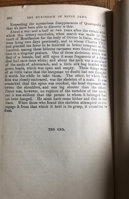 The hunchback of Notre Dame, 386p,no date 1850s
