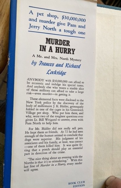 Murder in a hurry, Mr. and Mrs. North mystery, Lockridge, 1955