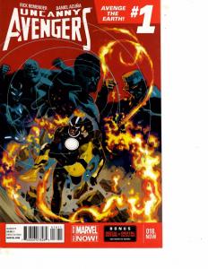 Lot Of 2 Marvel Comic Books Uncanny Avengers #1 18 MS20