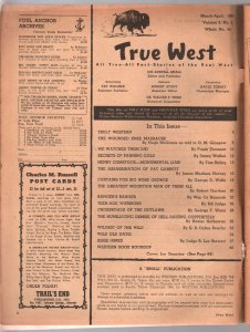 True West 4/1961-Pat Garrett-Wounded Knee-Jesse James-pulp thrills-VG