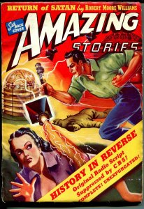 Amazing Stories 10/1939-History In Reverse-CBS radio script-Eando Binder-FN+