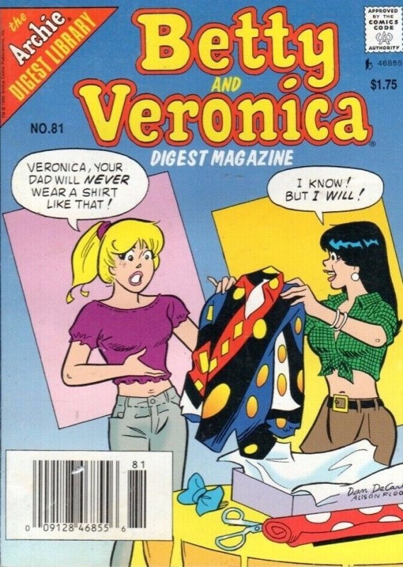 Betty and Veronica Digest Magazine #81 (Newsstand) VF ; Archie |
