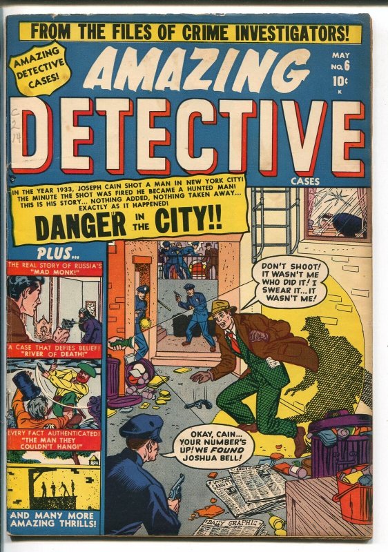 AMAZING DETECTIVE #6-1951-ATLAS-EYEBALL PANELS-JERRY ROBINSON-RASPUTIN-vg/fn 