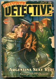 PULP:  Private Detective Pulp July 1944- Superman comic- Argentina Slay Ride G