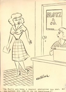 Secretary Gag - 1957 Humorama Mag art by Dick Calkins