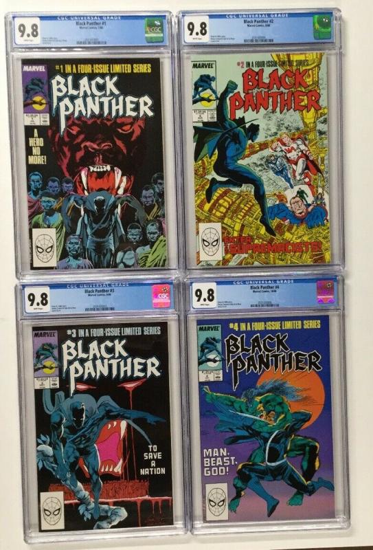 Black Panther 1-4 1 2 3 4 All Cgc 9.8 W/p 1988 Series Consecutive Serial #s