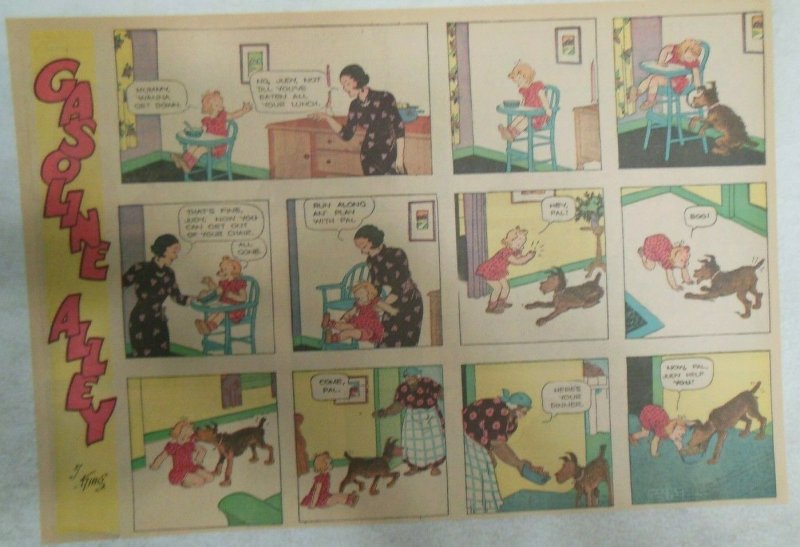  (20) Gasoline Alley Sunday Pages by Frank King from 1938 Size: 11 x 15 inches