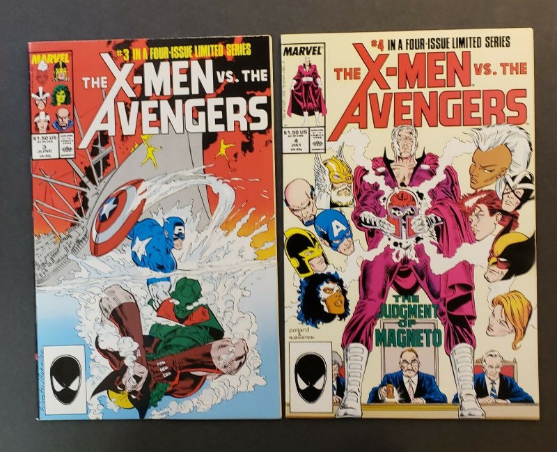 X-MEN VS. THE AVENGERS #1-4 COMPLETE SET MARVEL COMICS 1987 VF