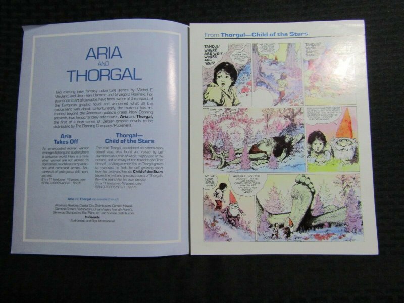 1986 ARIA & THORGAL Donning Publishers 6pg Graphic Novel Fold-Out  FN 6.0