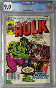 INCREDIBLE HULK 271 (1962) 1st Rocket Racoon CGC 9.0 (SLAB GRADE)