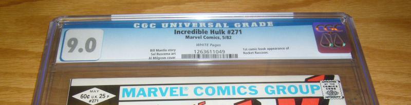 Incredible Hulk #271 CGC 9.0 1st rocket raccoon (from guardians of the galaxy)