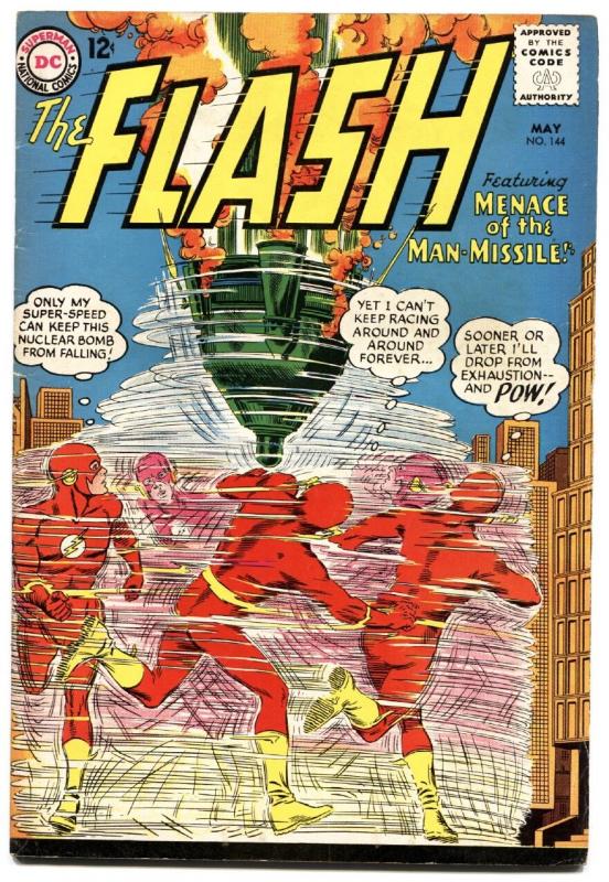 THE FLASH  #144-1963-DC-MAN MISSLE-SILVER-AGE