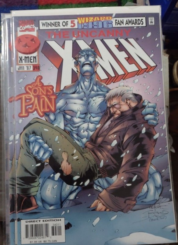 UNCANNY X-MEN #340 1997 MARVEL DISNEY ICEMAN  A SONS PAIN